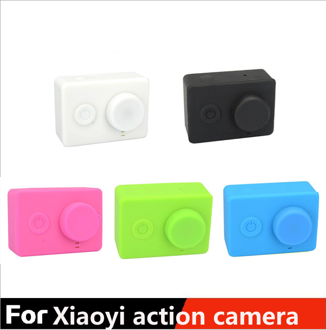 Soft Silicone Protect Case Skin with Lens Cap Cover For Xiaomi YI 4K Sports Camera Accessories